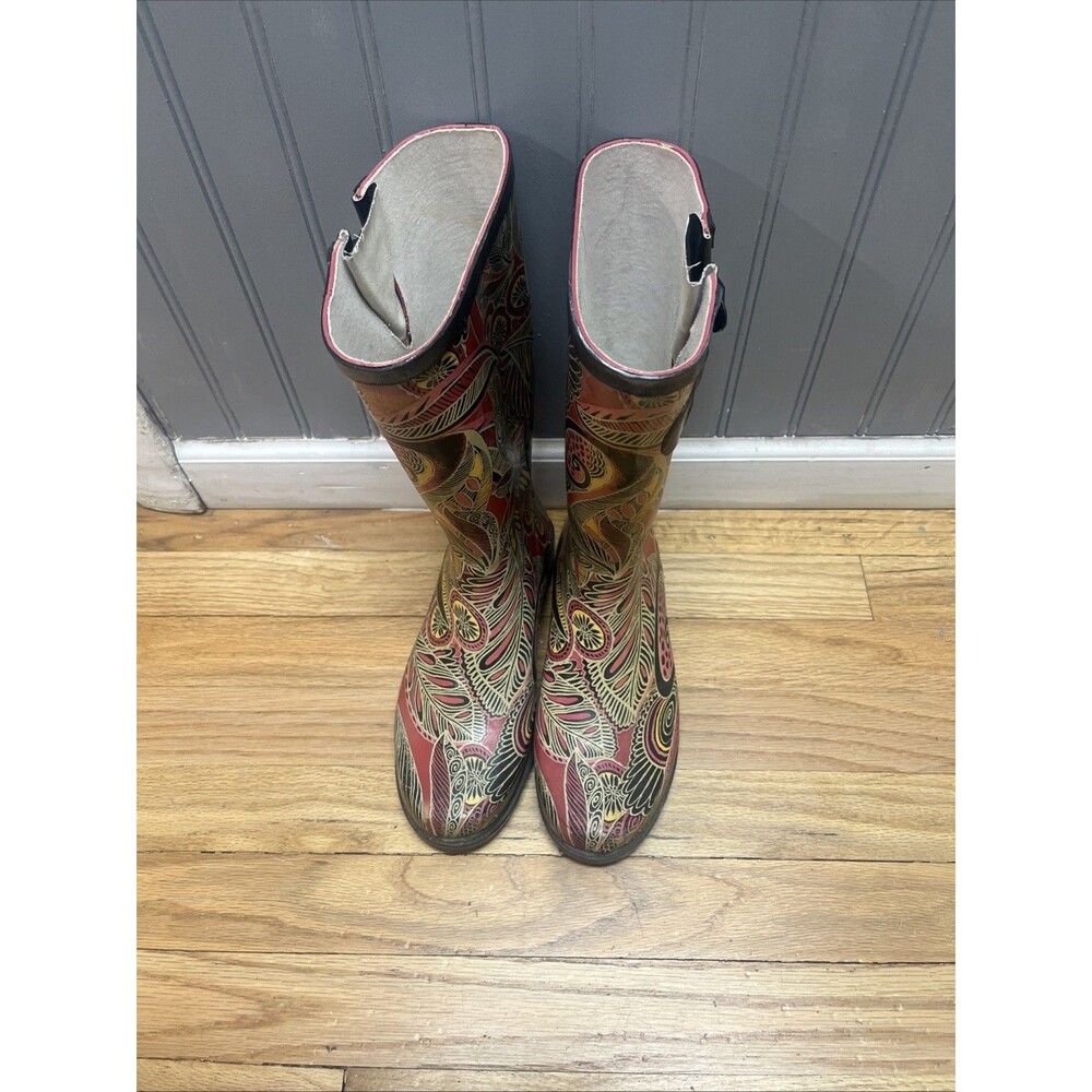 Target Merona Women's Size 7 Multi Color Rubber, Slush, Tall Rain Boots